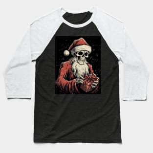 skeleton Santa Baseball T-Shirt